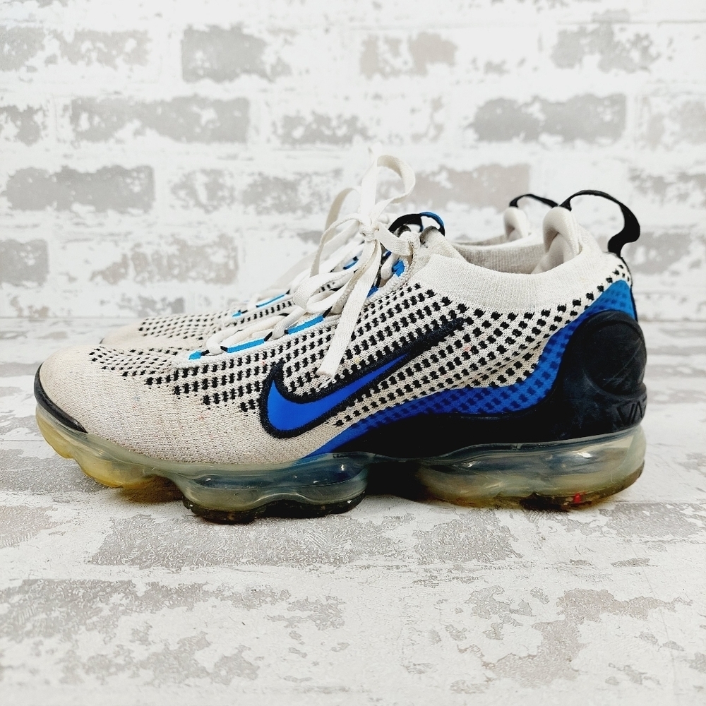 Nike Air Vapormax Flyknit GS White Photo Blue Lace Up Athletic Sneakers W109